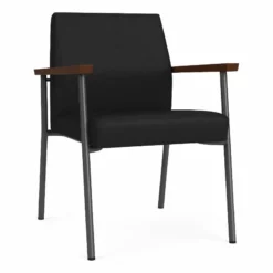Lesro Mystic Polyurethane/Metal Reception Guest Chair In Charcoal/Gray -CYMAX Sales 2691855 L 1
