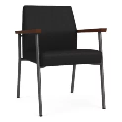 Lesro Mystic Polyurethane/Metal Reception Guest Chair In Charcoal/Brown 40 Lesro Mystic Polyurethane/Metal Reception Guest Chair In Charcoal/Brown -CYMAX Sales 2691855 L