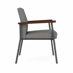 Lesro Mystic Polyurethane/Metal Reception Guest Chair In Charcoal/Gray -CYMAX Sales 2691856 1 L 1