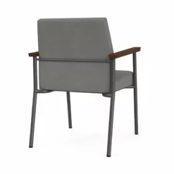 Lesro Mystic Metal/Polyurethane Reception Guest Chair In Charcoal/Brown 39 Lesro Mystic Metal/Polyurethane Reception Guest Chair In Charcoal/Brown -CYMAX Sales 2691856 2 L 2