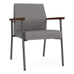 Lesro Mystic Polyurethane/Metal Reception Guest Chair In Charcoal/Brown 37 Lesro Mystic Polyurethane/Metal Reception Guest Chair In Charcoal/Brown -CYMAX Sales 2691856 L