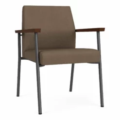Lesro Mystic Polyurethane/Metal Reception Guest Chair In Charcoal/Gray -CYMAX Sales 2691857 L 1