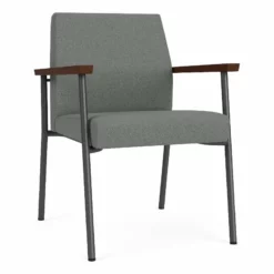 Lesro Mystic Fabric/Metal Reception Guest Chair In Charcoal/Gray -CYMAX Sales 2691858 L 1