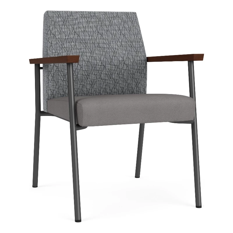 Lesro Mystic Polyurethane/Metal Reception Guest Chair In Charcoal/Brown 12 Lesro Mystic Polyurethane/Metal Reception Guest Chair In Charcoal/Brown - Image 10
