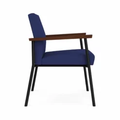 Lesro Mystic Fabric/Metal Reception WideGuest Chair In Black/Blue -CYMAX Sales 2691864 1 L 1