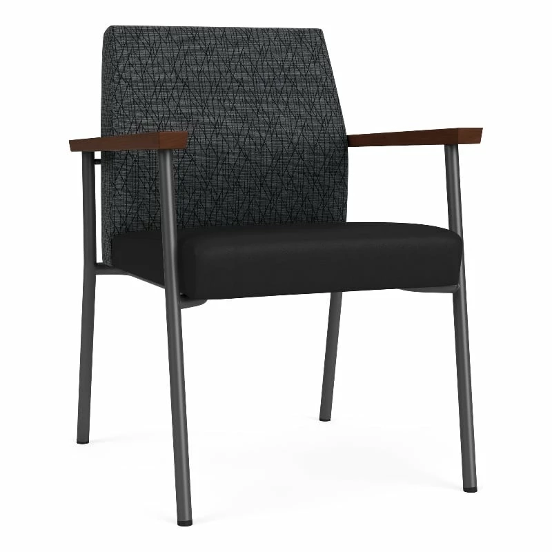 Lesro Mystic Metal/Polyurethane Reception Guest Chair In Charcoal/Brown 6 Lesro Mystic Metal/Polyurethane Reception Guest Chair In Charcoal/Brown - Image 4