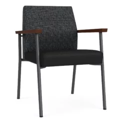 Lesro Mystic Polyurethane/Metal Reception Guest Chair In Charcoal/Brown 25 Lesro Mystic Polyurethane/Metal Reception Guest Chair In Charcoal/Brown -CYMAX Sales 2691888 L
