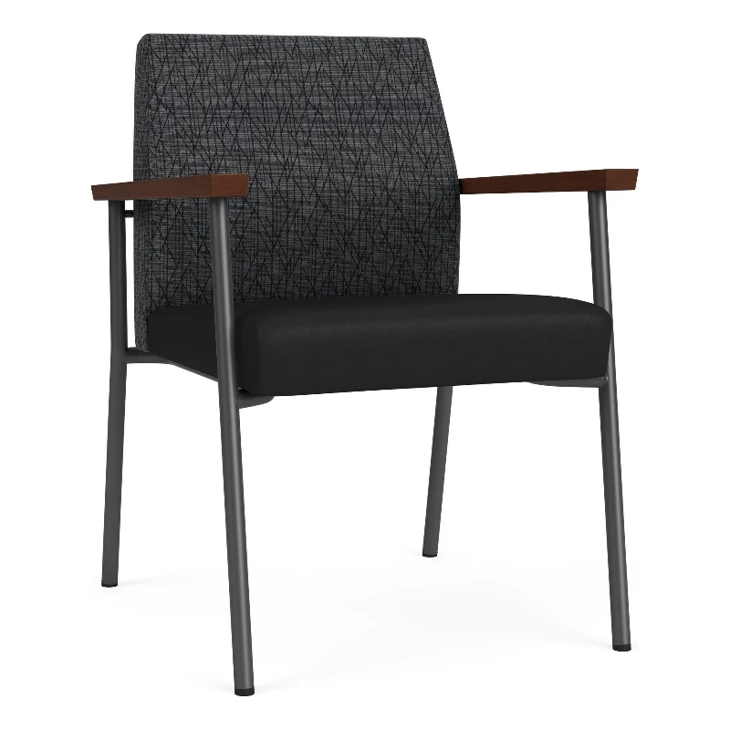 Lesro Mystic Polyurethane/Metal Reception Guest Chair In Charcoal/Brown 6 Lesro Mystic Polyurethane/Metal Reception Guest Chair In Charcoal/Brown - Image 4