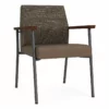 Lesro Mystic Metal/Polyurethane Reception Guest Chair In Charcoal/Brown