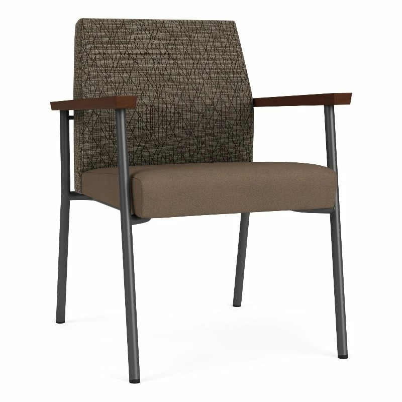 Lesro Mystic Metal/Polyurethane Reception Guest Chair In Charcoal/Brown 3 Lesro Mystic Metal/Polyurethane Reception Guest Chair In Charcoal/Brown