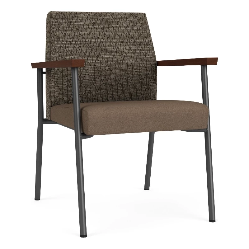 Lesro Mystic Polyurethane/Metal Reception Guest Chair In Charcoal/Brown 3 Lesro Mystic Polyurethane/Metal Reception Guest Chair In Charcoal/Brown