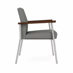 Lesro Mystic Polyurethane/Metal Reception Guest Chair In Silver/Gray -CYMAX Sales 2691892 1 L 3