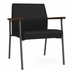 Lesro Mystic Metal/Polyurethane Reception WideGuest Chair In Charcoal/Black -CYMAX Sales 2691895 L 1