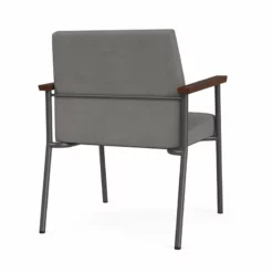 Lesro Mystic Metal/Polyurethane Reception WideGuest Chair In Charcoal/Black -CYMAX Sales 2691896 2 L 1