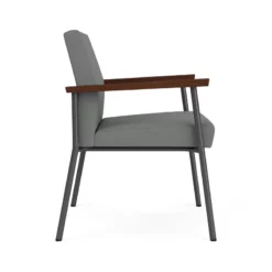 Lesro Mystic Fabric/Metal Reception WideGuest Chair In Charcoal/Navy -CYMAX Sales 2691898 1 L