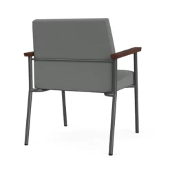 Lesro Mystic Fabric/Metal Reception WideGuest Chair In Charcoal/Navy -CYMAX Sales 2691898 2 L