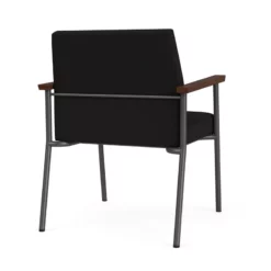 Lesro Mystic Fabric/Metal Reception WideGuest Chair In Charcoal/Navy -CYMAX Sales 2691899 2 L