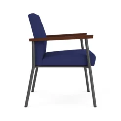 Lesro Mystic Fabric/Metal Reception WideGuest Chair In Charcoal/Navy -CYMAX Sales 2691900 1 L