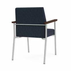 Lesro Mystic Polyurethane/Metal Reception Guest Chair In Silver/Blue -CYMAX Sales 2691923 2 L 1