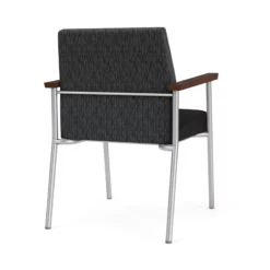 Lesro Mystic Polyurethane/Metal Reception Guest Chair In Silver/Black -CYMAX Sales 2691924 2 L