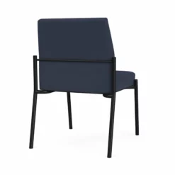 Lesro Mystic Polyurethane/Metal Reception Armless Guest Chair In Black/Blue -CYMAX Sales 2691926 2 L 1