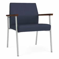 Lesro Mystic Polyurethane/Metal Reception WideGuest Chair In Silver/Gray -CYMAX Sales 2691930 L 2