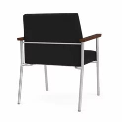 Lesro Mystic Metal/Polyurethane Reception WideGuest Chair In Silver/Black -CYMAX Sales 2691931 2 L 3