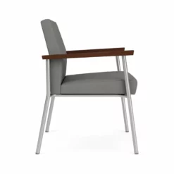 Lesro Mystic Polyurethane/Metal Reception WideGuest Chair In Silver/Gray -CYMAX Sales 2691932 1 L 2