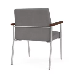Lesro Mystic Polyurethane/Metal Reception WideGuest Chair In Silver/Brown 27 Lesro Mystic Polyurethane/Metal Reception WideGuest Chair In Silver/Brown -CYMAX Sales 2691932 2 L