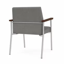Lesro Mystic Metal/Polyurethane Reception WideGuest Chair In Silver/Black -CYMAX Sales 2691932 2 L 3