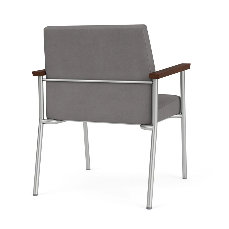 Lesro Mystic Polyurethane/Metal Reception WideGuest Chair In Silver/Brown 8 Lesro Mystic Polyurethane/Metal Reception WideGuest Chair In Silver/Brown - Image 6