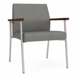 Lesro Mystic Metal/Polyurethane Reception WideGuest Chair In Silver/Black -CYMAX Sales 2691932 L 3