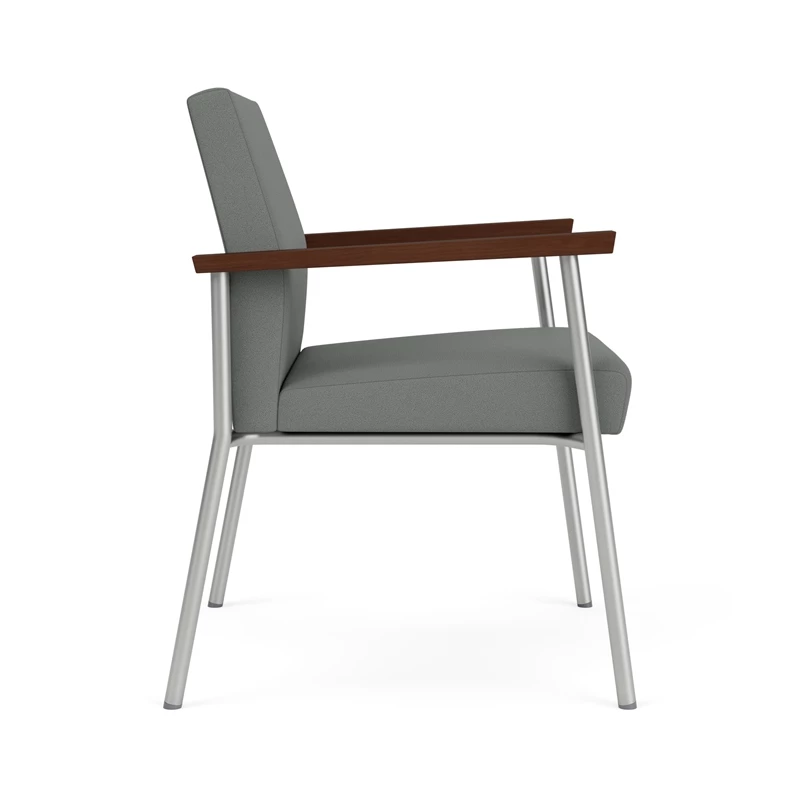 Lesro Mystic Fabric/Metal Reception WideGuest Chair In Silver/Black 4 Lesro Mystic Fabric/Metal Reception WideGuest Chair In Silver/Black - Image 2