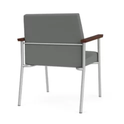 Lesro Mystic Fabric/Metal Reception WideGuest Chair In Silver/Black 24 Lesro Mystic Fabric/Metal Reception WideGuest Chair In Silver/Black -CYMAX Sales 2691934 2 L