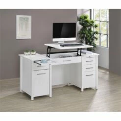 Urbanpro 4-Drawer Contemporary Wood Home Office Desk In White High Gloss 26 Urbanpro 4-Drawer Contemporary Wood Home Office Desk In White High Gloss -CYMAX Sales 2692353 11 L