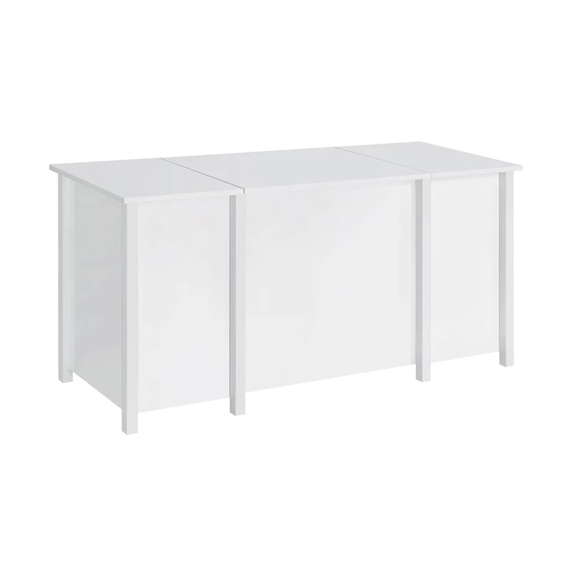 Urbanpro 4-Drawer Contemporary Wood Home Office Desk In White High Gloss 8 Urbanpro 4-Drawer Contemporary Wood Home Office Desk In White High Gloss - Image 6