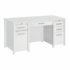 Urbanpro 4-Drawer Contemporary Wood Home Office Desk In White High Gloss