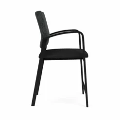 Lesro Newport 24.5" Polyurethane Waiting Reception Hip Chair In Black -CYMAX Sales 2698617 1 L 1