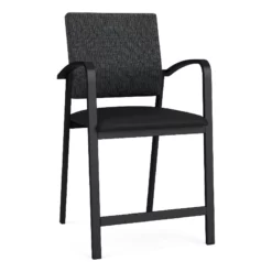 Lesro Newport 24.5" Polyurethane Waiting Reception Hip Chair In Black/Brown 40 Lesro Newport 24.5" Polyurethane Waiting Reception Hip Chair In Black/Brown -CYMAX Sales 2698617 L