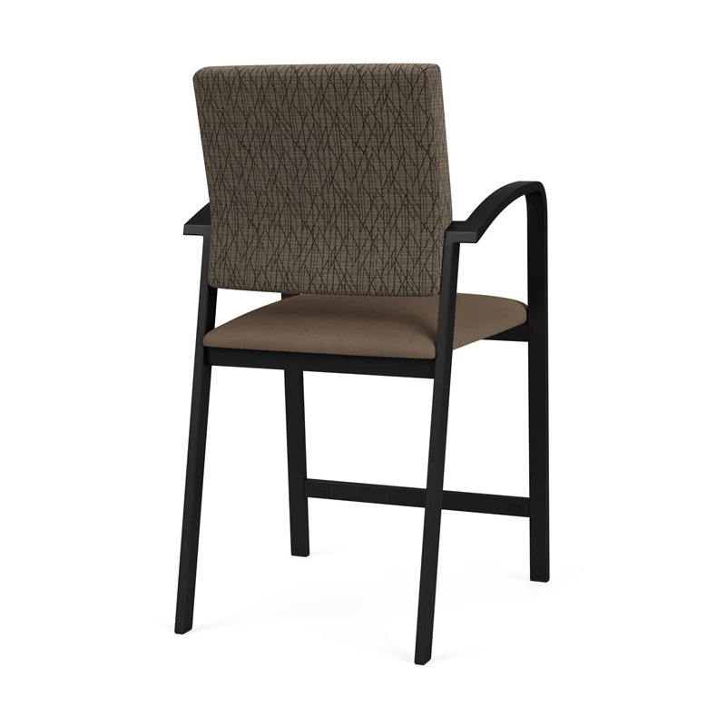 Lesro Newport 24.5" Polyurethane Waiting Reception Hip Chair In Black/Brown 20 Lesro Newport 24.5" Polyurethane Waiting Reception Hip Chair In Black/Brown - Image 18