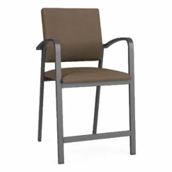 Lesro Newport 24.5" Polyurethane Waiting Reception Hip Chair In Black/Charcoal -CYMAX Sales 2698622 L 2