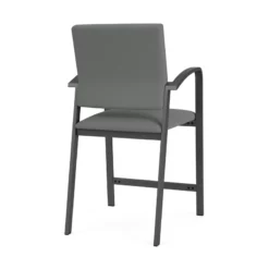 Lesro Newport 24.5" Fabric Waiting Reception Hip Chair In Gray/Charcoal -CYMAX Sales 2698623 2 L