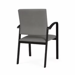 Lesro Newport 18.5" Polyurethane Waiting Reception Guest Chair In Gray/Black -CYMAX Sales 2698654 2 L 1