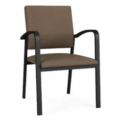 Lesro Newport 18.5" Polyurethane Waiting Reception Guest Chair In Gray/Black -CYMAX Sales 2698655 L 1