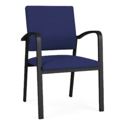 Lesro Newport 18.5" Fabric Waiting Reception Guest Chair In Navy/Black -CYMAX Sales 2698682 L