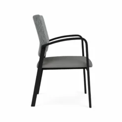 Lesro Newport 18.5" Polyurethane Waiting Reception Guest Chair In Gray/Black -CYMAX Sales 2698684 1 L 1