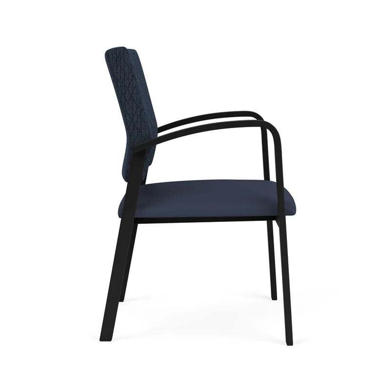 Lesro Newport 18.5" Polyurethane Waiting Reception Guest Chair In Black/Blue 10 Lesro Newport 18.5" Polyurethane Waiting Reception Guest Chair In Black/Blue - Image 8