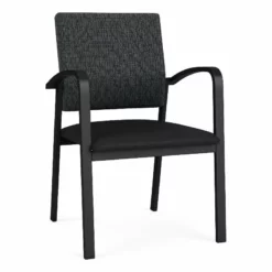 Lesro Newport 18.5" Polyurethane Waiting Reception Guest Chair In Gray/Black -CYMAX Sales 2698686 L 1