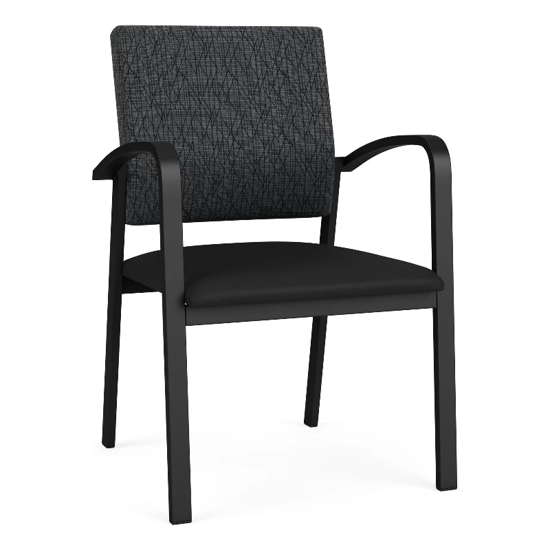 Lesro Newport 18.5" Polyurethane Waiting Reception Guest Chair In Black/Blue 6 Lesro Newport 18.5" Polyurethane Waiting Reception Guest Chair In Black/Blue - Image 4