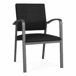 Lesro Newport 18.5" Polyurethane Waiting Reception Guest Chair In Charcoal/Black -CYMAX Sales 2698713 L 1